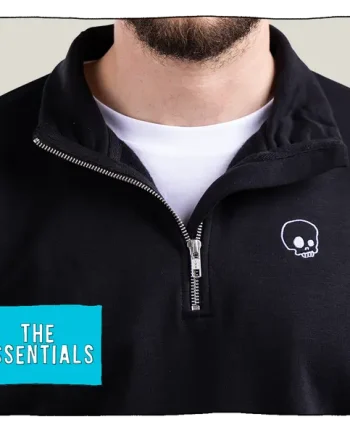 1/4 Zip Sweatshirt in Black