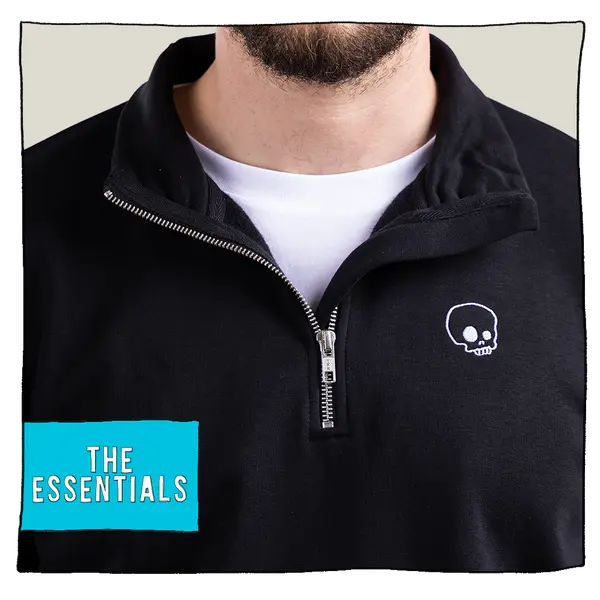 1/4 Zip Sweatshirt in Black