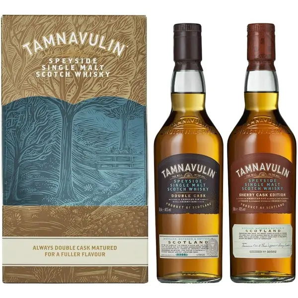 Tamnavulin Speyside Single Malt Scotch Whisky Double Cask and Sherry Cask Gift Pack 2x50cl