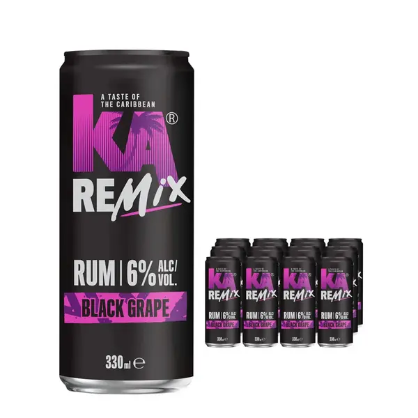KA Remix Rum Black Grape RTD Cans 12x330ml