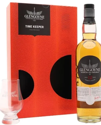 Glengoyne 12 Year Old Highland Single Malt Whisky Time Keeper Gift Set with Glass 70cl