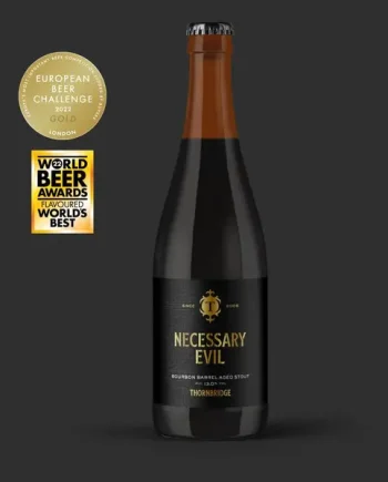 Necessary Evil, 13% ABV Bourbon Barrel Aged Stout