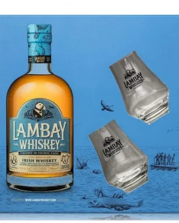 Lambay Small Batch Blended Irish Whiskey with 2 Glasses 70cl