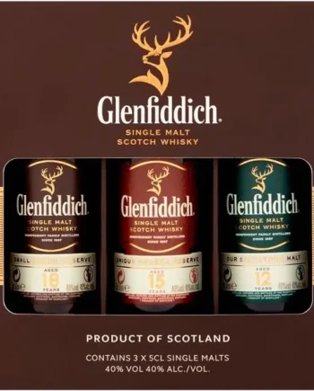 Glenfiddich Single Malt Scotch Whisky Miniature Gift Pack Old Design 3x5cl
