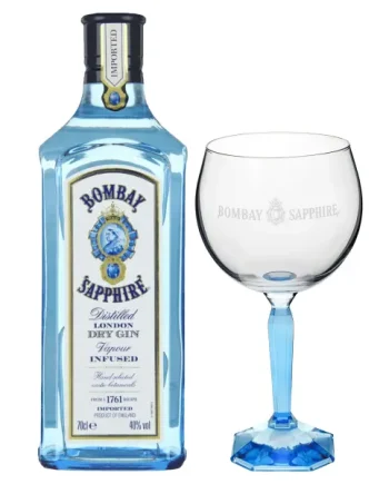 Bombay Sapphire London Dry Gin & Balloon Glass 1L