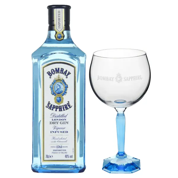 Bombay Sapphire London Dry Gin & Balloon Glass 1L