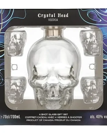 Crystal Head Vodka Gift Pack & 4 x Shot Glasses 70cl