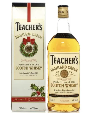 Teacher's Highland Cream Blended Scotch Whisky Christmas 1980s 70cl