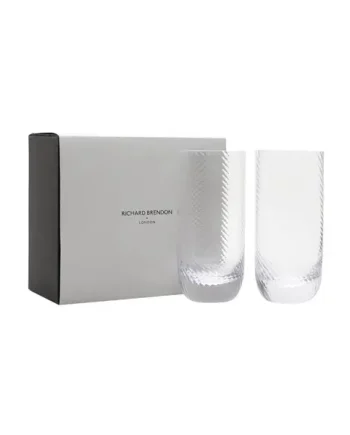 Set of Two Optic Clear Highball Glasses 40cl Richard Brendon