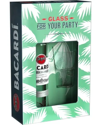 Bacardi Carta Blanca White Rum with Glass Gift Pack 70cl