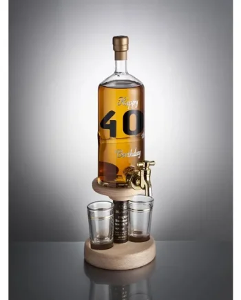 Happy 40th Birthday Whisky Decanter With Tap & 2 Glasses 35cl