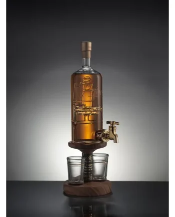 Ship In A Bottle Refillable Brandy Decanter With Tap & 2 Glasses 35cl