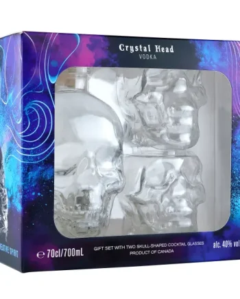 Crystal Head Vodka with 2 x Skull-Shaped Cocktail Glasses Gift Set 70cl