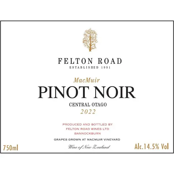 2022 Felton Road MacMuir Pinot Noir