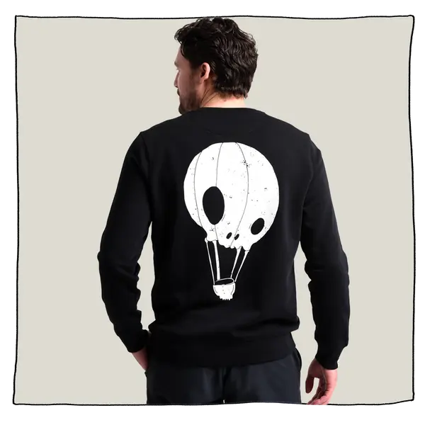 Skulloon Sweatshirt in Black