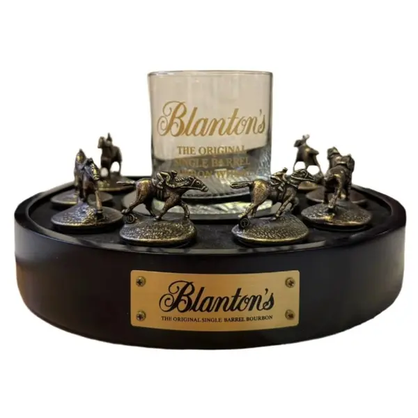 Blanton's Bourbon stopper display and Glass