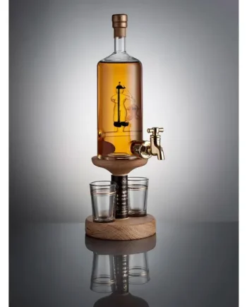 Fisherman Refillable Whisky Decanter With Tap & 2 Glasses 35cl