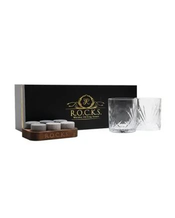 Rocks The Connoisseur's Whisky Chilling Stones Set Palm Glass Edition