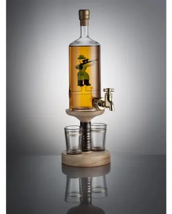 Hunter Refillable Whisky Decanter With Tap & 2 Glasses 35cl